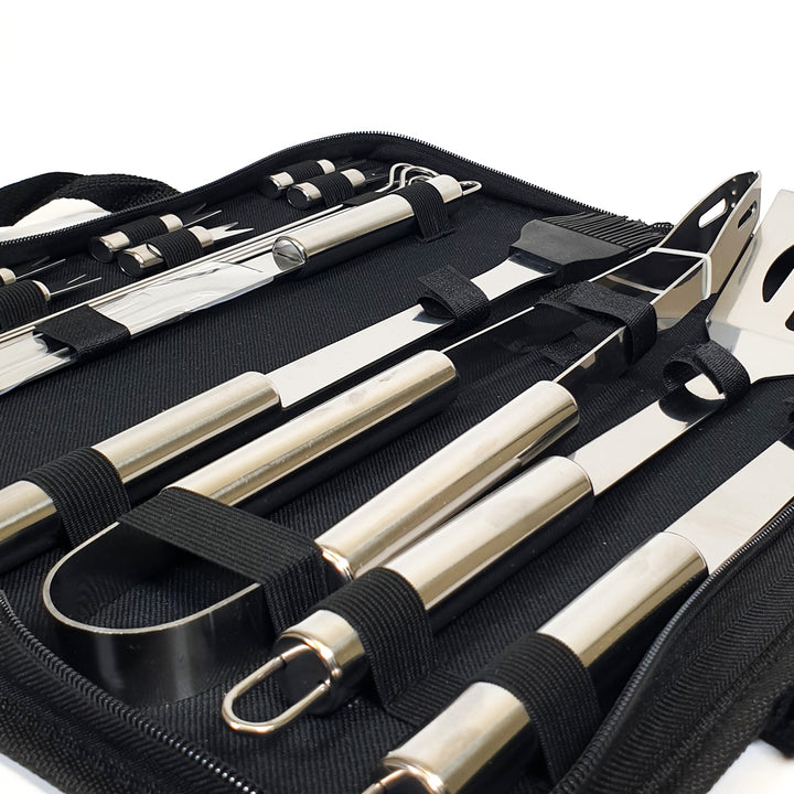 Krumble BBQ set 18-delig in opbergtas RVS (1)