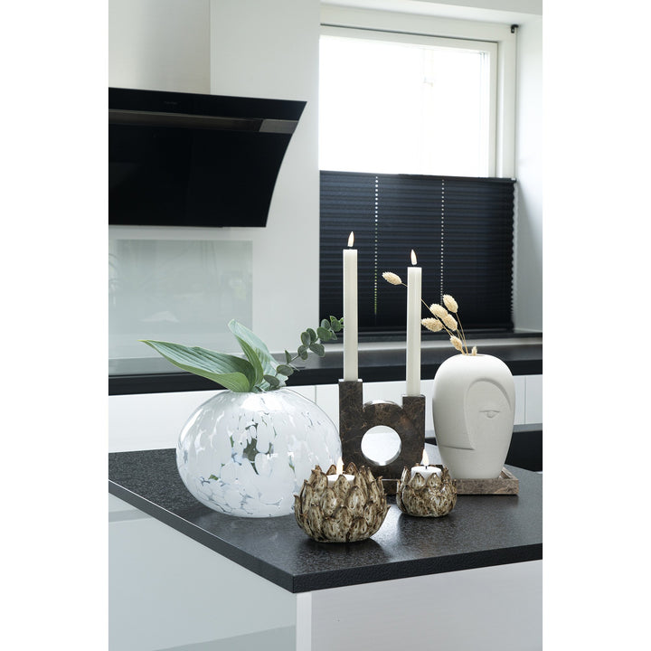 QUVIO Decoratieve vaas gevlekt – Glas – Wit (2)