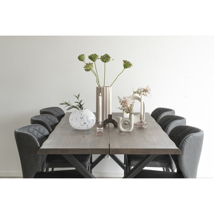 QUVIO Decoratieve vaas gevlekt – Glas – Wit (3)
