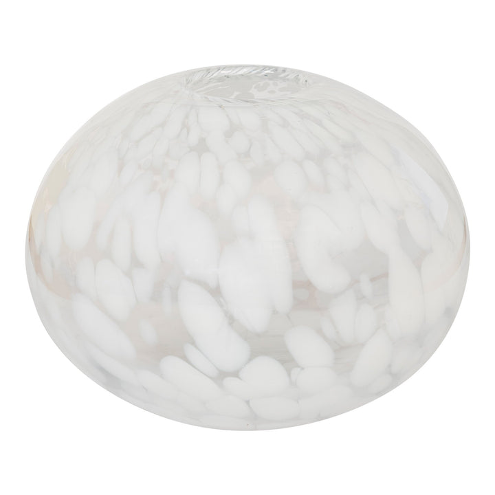 QUVIO Decoratieve vaas gevlekt – Glas – Wit (5)