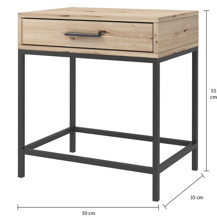 QUVIO Nachtkastje met lade - QUV1017 - Walnut light brown (1)