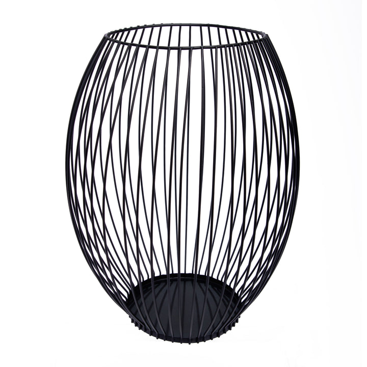 QUVIO Kaarsenhouder met frame - 24 cm - Rond - Metaal - Zwart