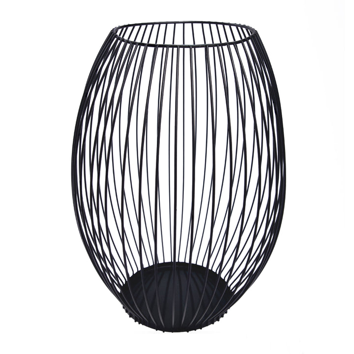 QUVIO Kaarsenhouder met frame - 24 cm - Rond - Metaal - Zwart (3)