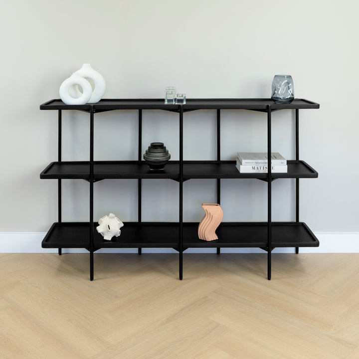 QUVIO Dressoir Luce - FSC® mangohout - 150 cm - Zwart (4)