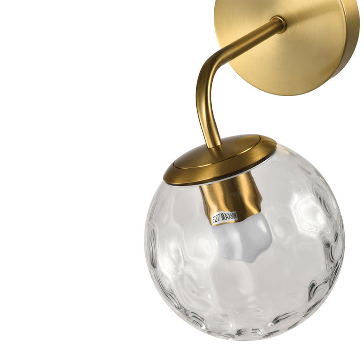 QUVIO Gouden wandlamp - Met glazen bol - Metaal - Glas - Goud (2)
