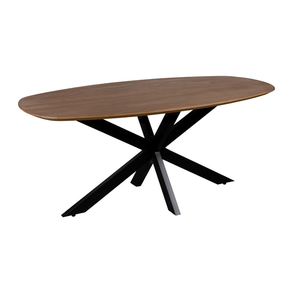QUVIO Eettafel Sofia - Deens ovaal - 180x90 cm - Bruin