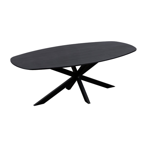 QUVIO Eettafel Sofia - Deens ovaal - 180x90 cm - Kruispoot - Zwart