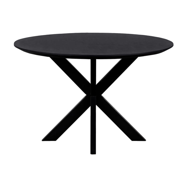 QUVIO Eettafel Sofia – Rond – Ø130 – Kruispoot – Zwart