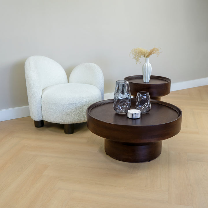 Lewis & Loft Salontafel Luus - FSC® mangohout - ⌀80 - Walnoot bruin (6)