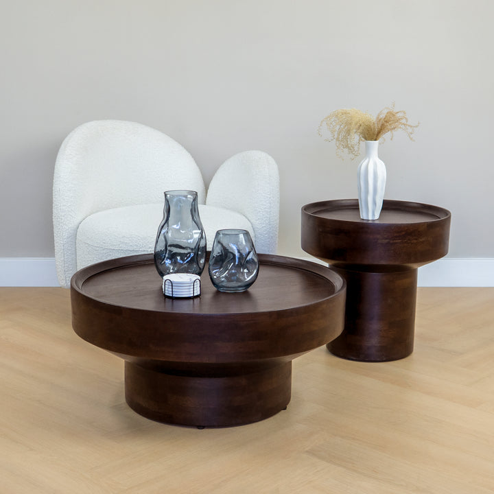 Lewis & Loft Bijzettafel Luus - FSC® mangohout - ⌀50 - Walnoot Bruin (5)