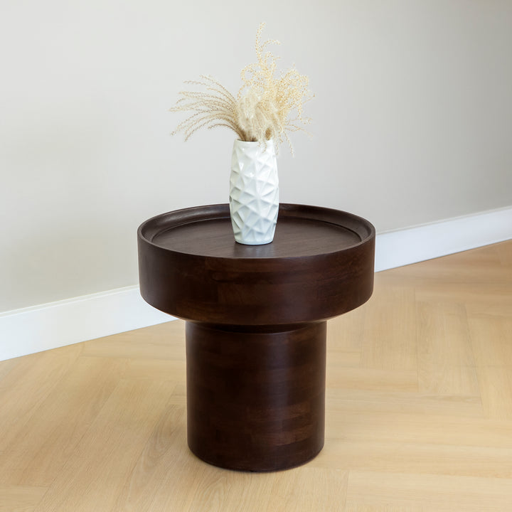 Lewis & Loft Bijzettafel Luus - FSC® mangohout - ⌀50 - Walnoot Bruin (3)