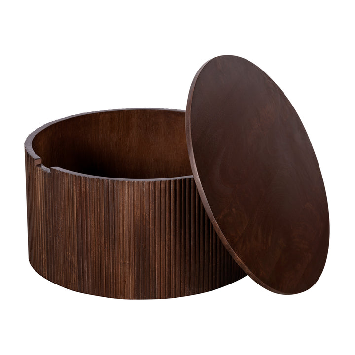 Lewis & Loft Salontafel Lonne - FSC® mangohout - ⌀70cm - Walnoot bruin (1)