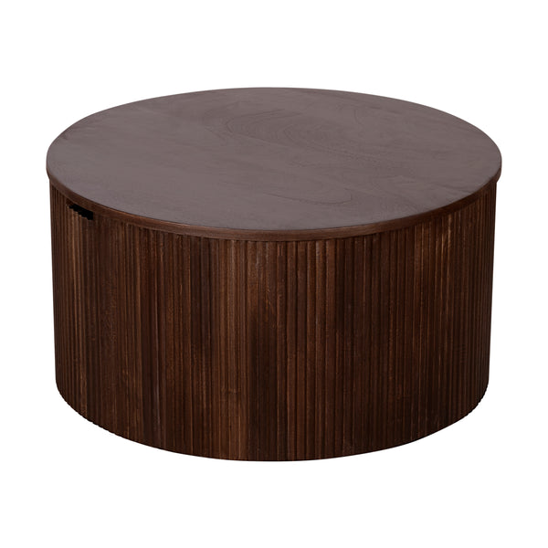 Lewis & Loft Salontafel Lonne - FSC® mangohout - ⌀70cm - Walnoot bruin