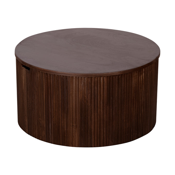 Lewis & Loft Salontafel Lonne - FSC® mangohout - ⌀70cm - Walnoot bruin