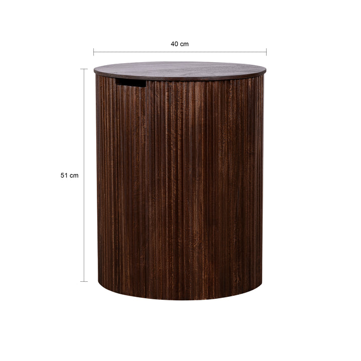 Lewis & Loft Bijzettafel Lonne - FSC® mangohout – ⌀40 – Walnoot bruin (2)
