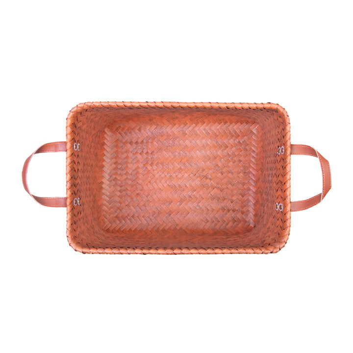 QUVIO Opbergmand gevlochten - Rechthoek - Rotan - 38x28x24 cm - Bruin (5)
