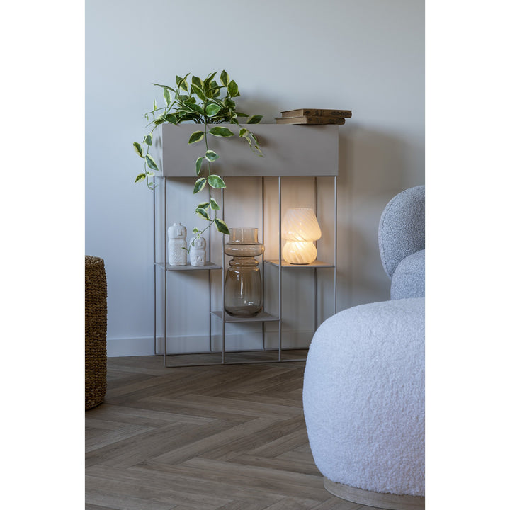 QUVIO Plantenbak met 3 planken – Metaal – Beige (1)