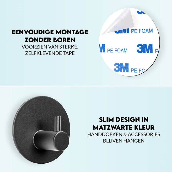 XIVADA Toilet set - Toiletborstel - Wc rolhouder - Handdoekhaken (4)