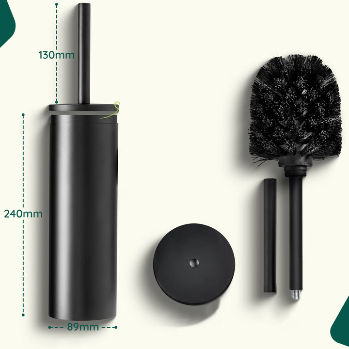 XIVADA Toilet accessoires set - 4 delig - Zonder boren - Rvs - Zwart (7)
