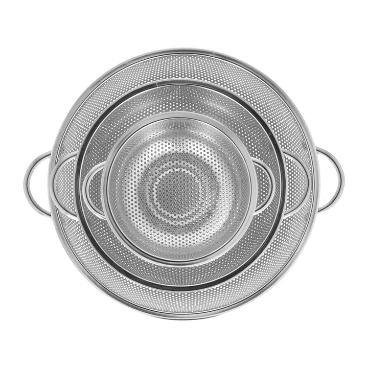Krumble vergiet - set van 3 - 16,5 + 22,5 + 28,5 cm - RVS - Zilver (3)