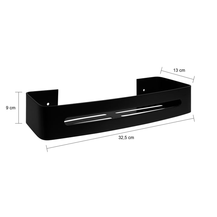 QUVIO Badkamer plankje Aluminium - Zwart - 32,5 cm (2)