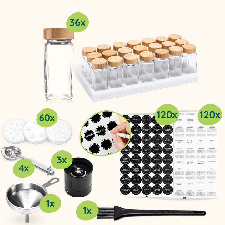 XIVADA Kruidenrek ophangbaar met 36 kruidenpotjes - 240 kruidenlabels (3)