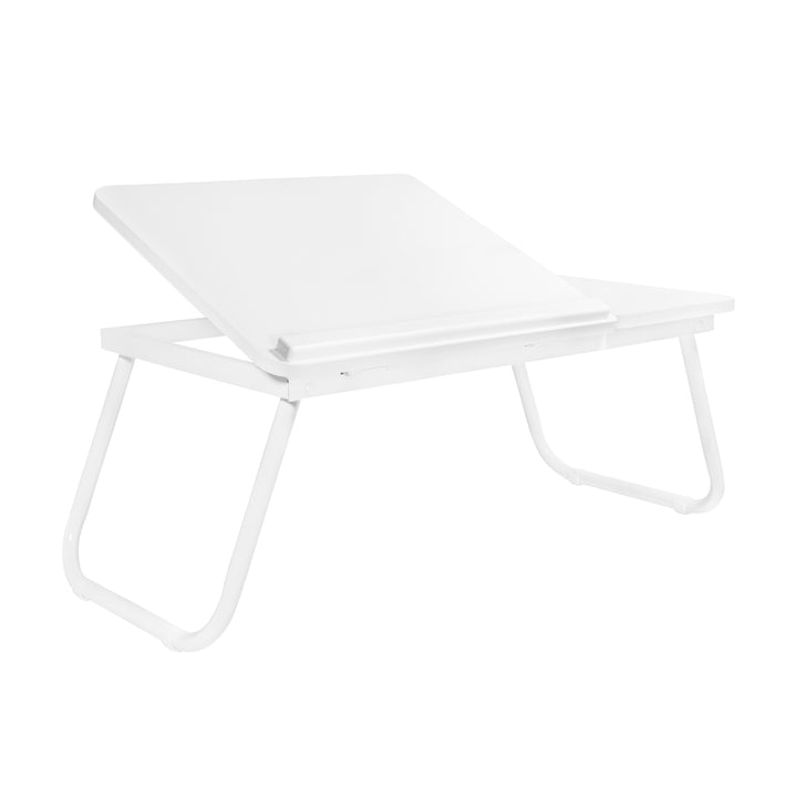 QUVIO Bedtafel met bekerhouder - Wit (2)