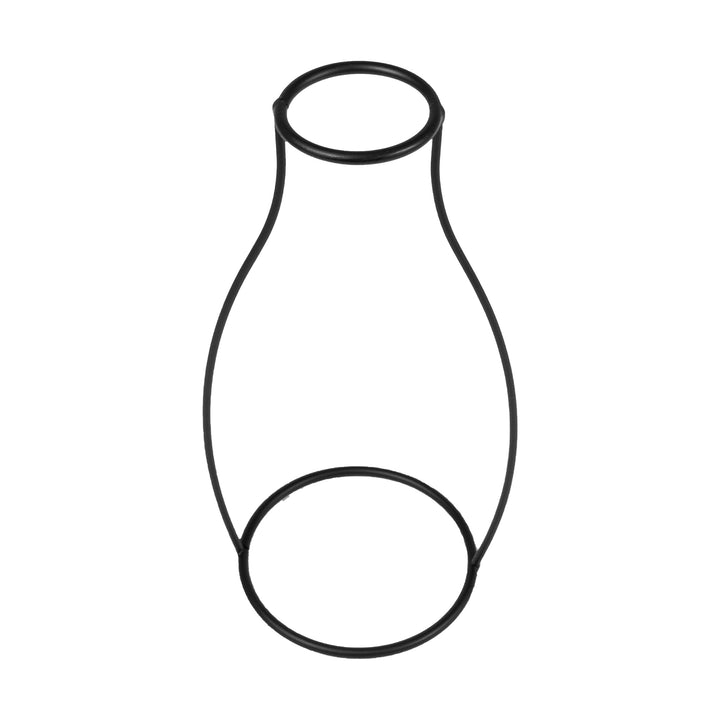 QUVIO Bloemenvaasje glas met stalen frame - Zwart (3)