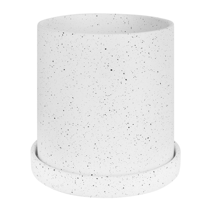 QUVIO Bloempot - 18x18 cm - Keramiek - Wit (3)