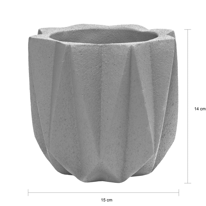 QUVIO Bloempot cement 15 x 15 x 14 cm - Licht grijs (1)