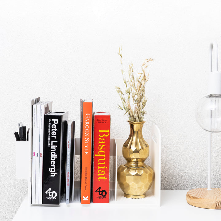 QUVIO Boekenhouder + pennenhouder - Wit (4)