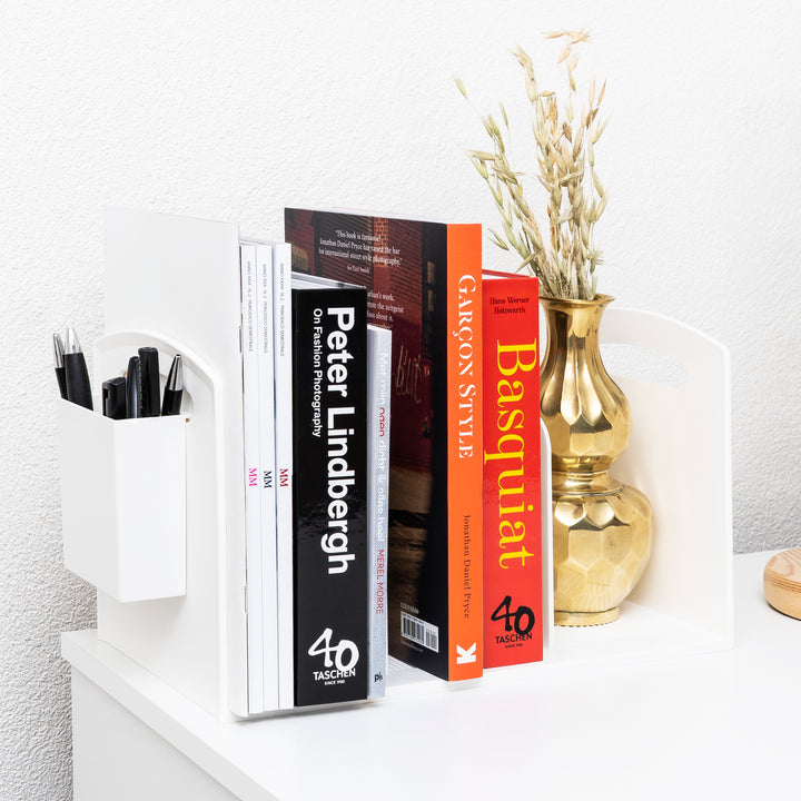 QUVIO Boekenhouder + pennenhouder - Wit (5)