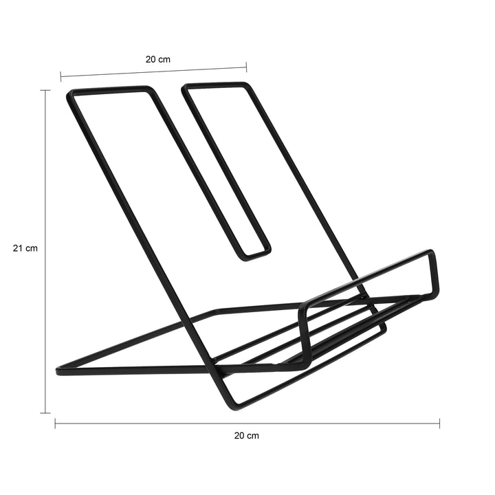QUVIO Boekenstandaard - 20 x 20 x 21 cm - Metaal - Zwart (2)