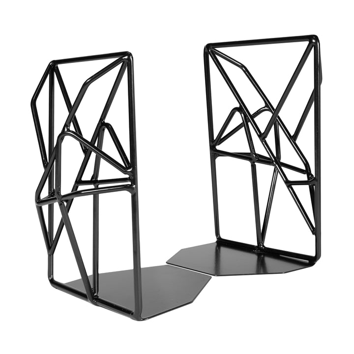 QUVIO Boekenstandaard design metaal 1 paar - Zwart
