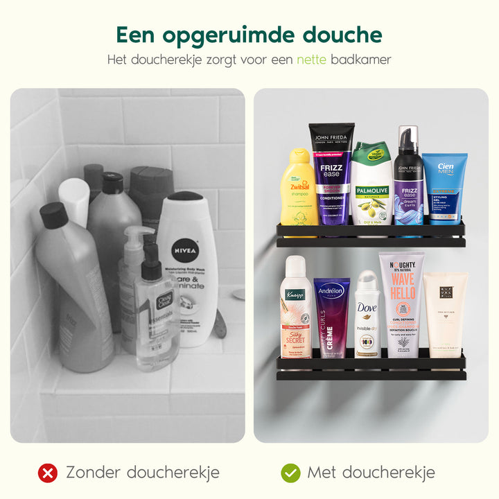 XIVADA Doucherek - Boren - 31 cm - Industrieel - Rvs - Zwart - 2 stuks (5)