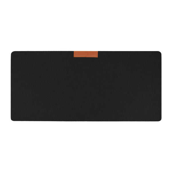 QUVIO Bureau onderlegger - 70 x 33 cm - Vilt - Zwart