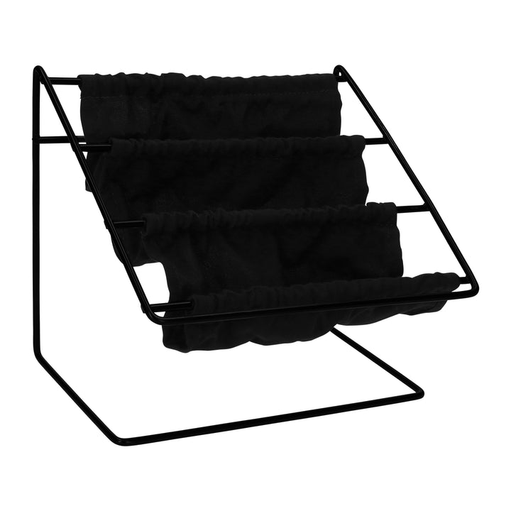 QUVIO Bureau Opbergrek - Metaal en stof - Zwart (3)