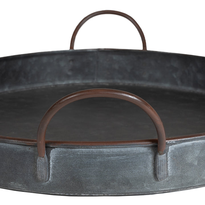 QUVIO Dienblad vintage met handvaten metaal - 30 CM (3)