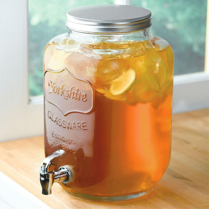 QUVIO Drank/sap dispenser glas met metalen frame (3)
