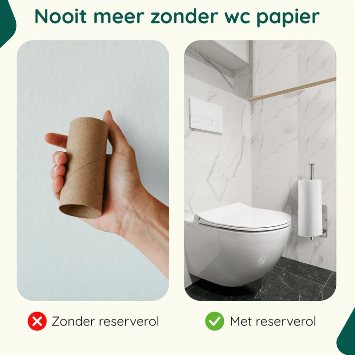 XIVADA Reserverolhouder Fera - Zelfklevend - Schroefset - Rvs - Zilver (5)