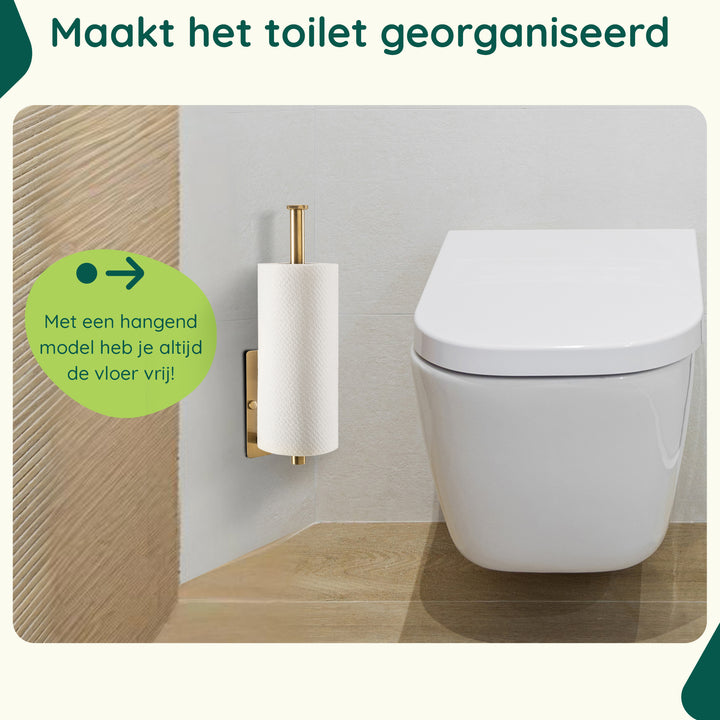 XIVADA Reserverolhouder Fera - Zelfklevend - Schroefset - Rvs - Goud (4)