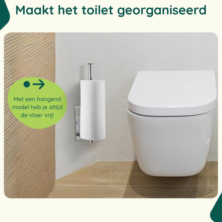 XIVADA Reserverolhouder Fera - Zelfklevend - Schroefset - Rvs - Zilver (4)