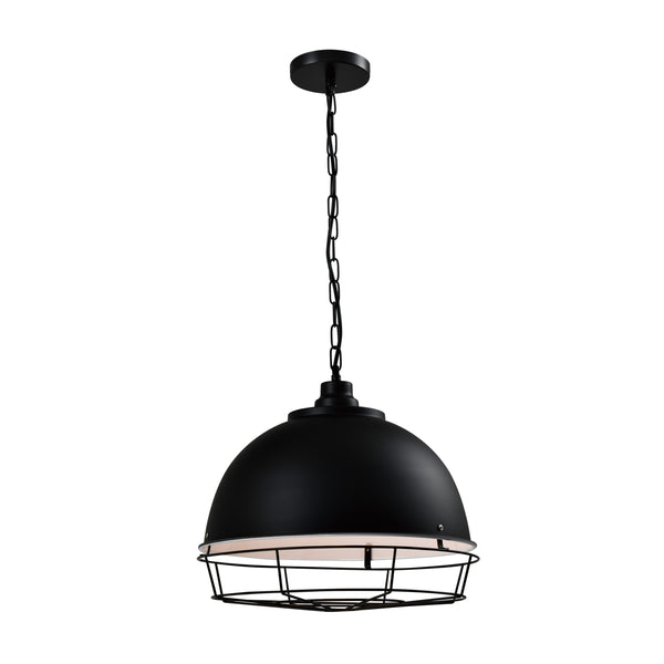 QUVIO Hanglamp rond met metal frame zwart - QUV5131L-BLACK