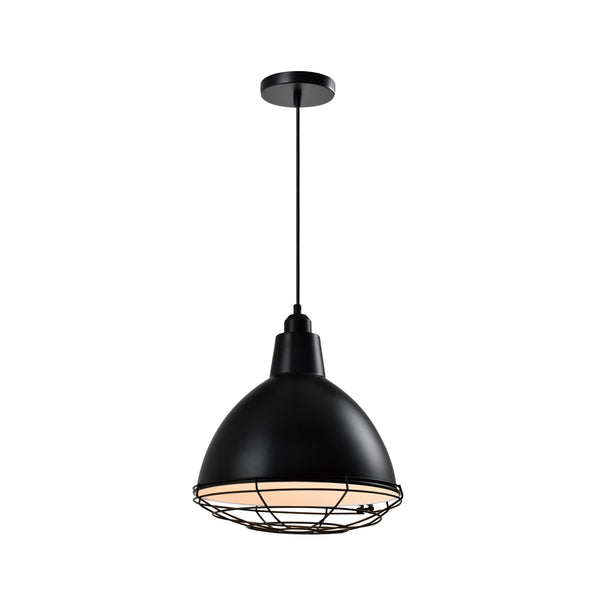 QUVIO Hanglamp rond met metal frame zwart - QUV5166L-Black