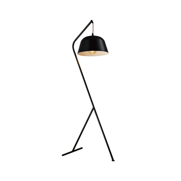 QUVIO Staande lamp metaal ronde lampenkap zwart - QUV5170L-BLACK