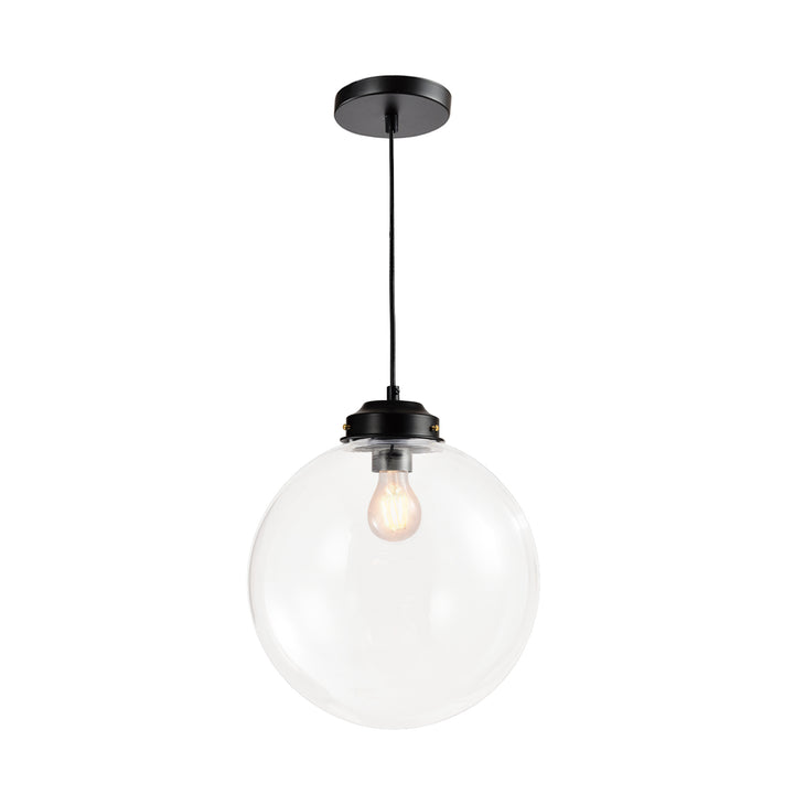 QUVIO Hanglamp retro - Glazen kom - Diameter 30 cm - QUV5060L-BLACK