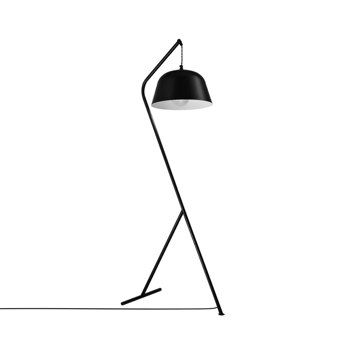 QUVIO Staande lamp metaal ronde lampenkap zwart - QUV5170L-BLACK (1)