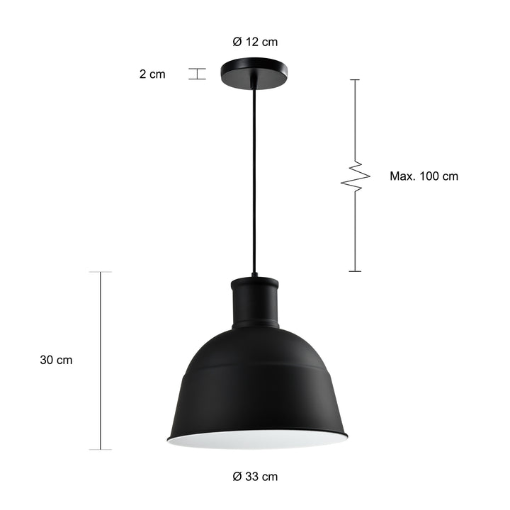 QUVIO Hanglamp rond zwart - QUV5121L-BLACK (2)