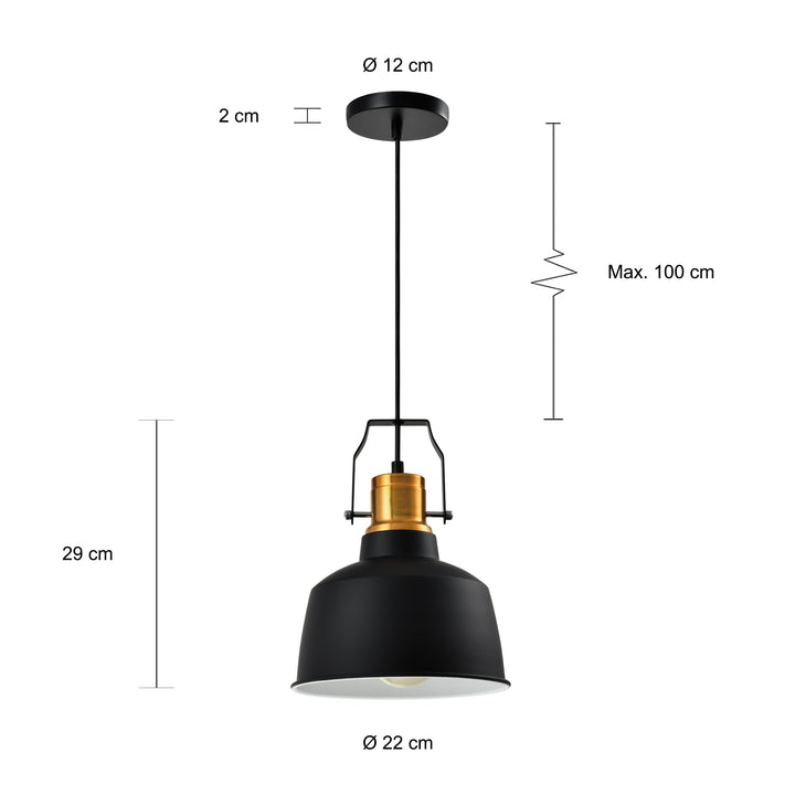 QUVIO Hanglamp rond zwart - QUV5127L-BLACK (2)