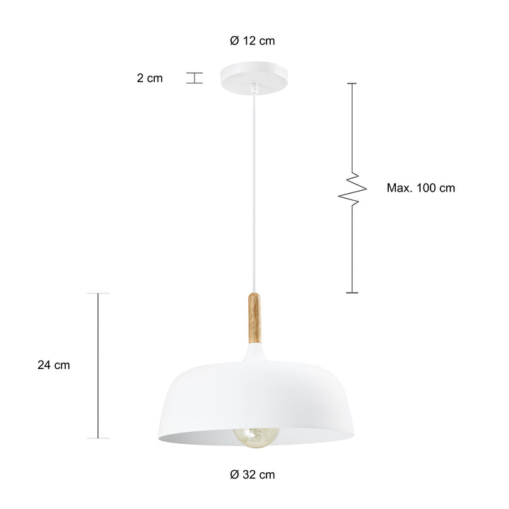 QUVIO Hanglamp rond wit - QUV5128L-WHITE (2)